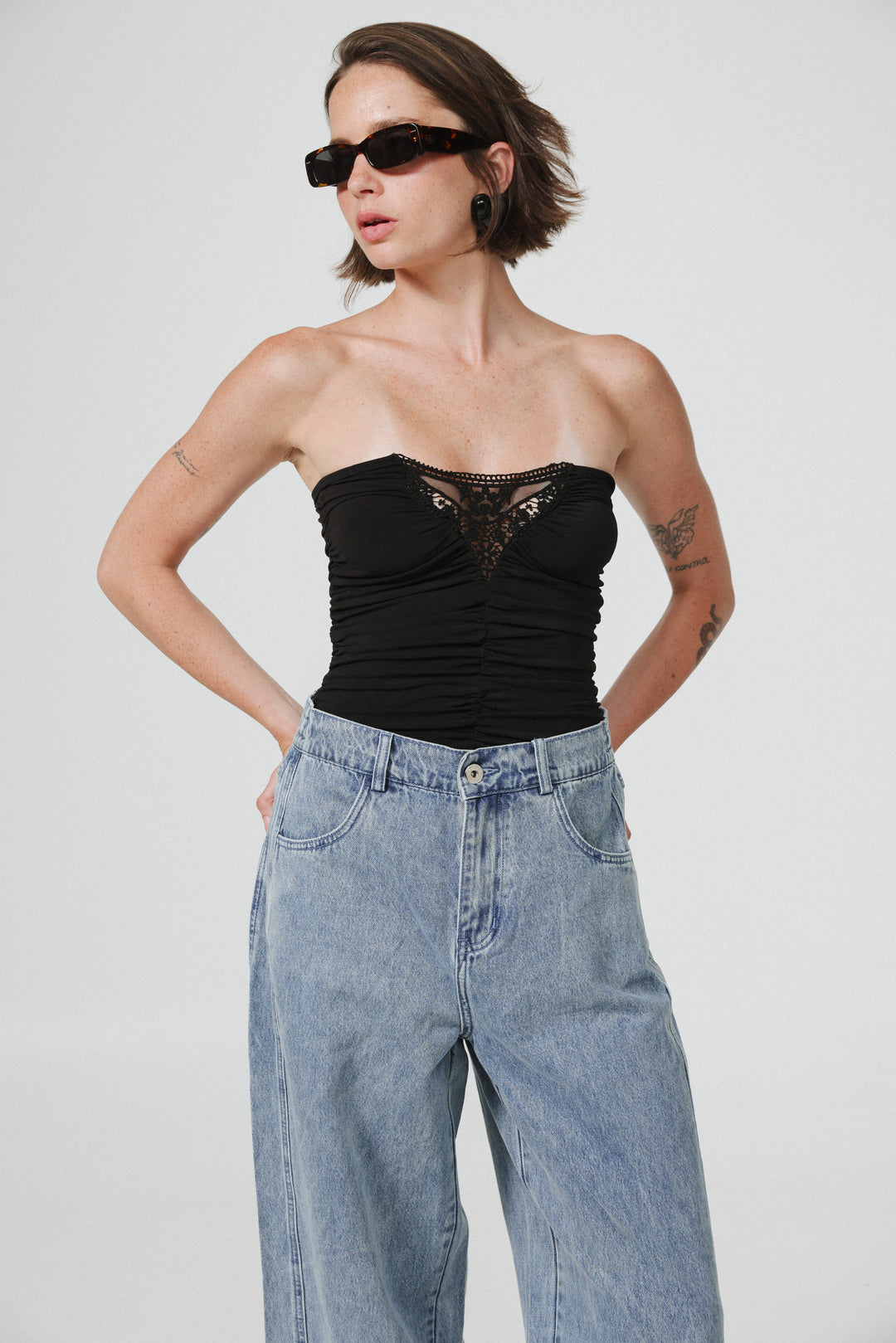 Livi Black Strapless Top