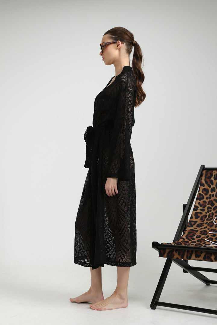 Lacy Black Kimono