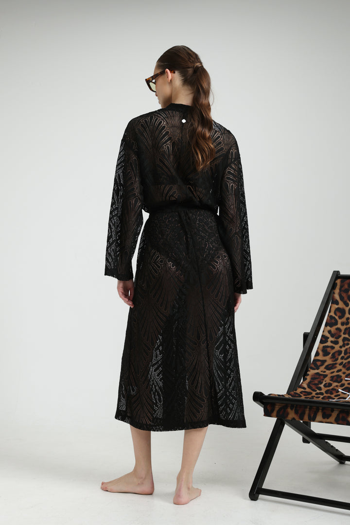 Lacy Black Kimono