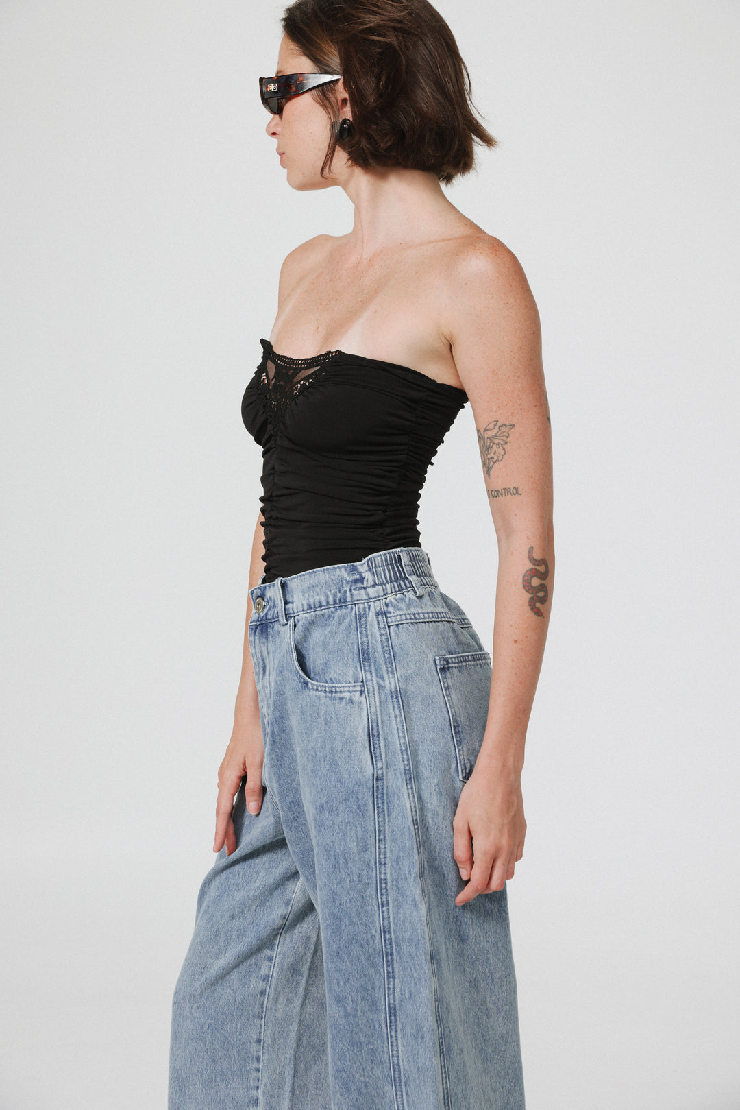 Livi Black Strapless Top
