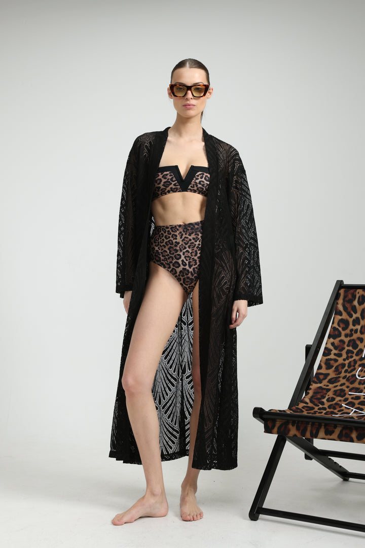 Lacy Black Kimono