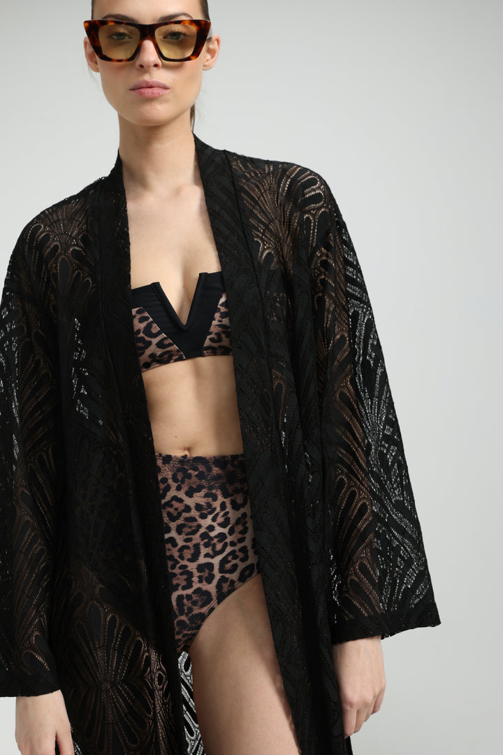 Lacy Black Kimono