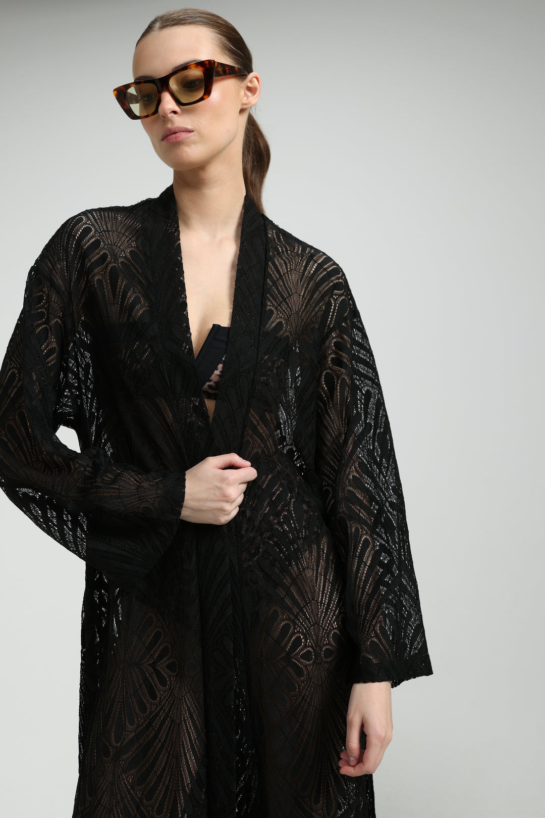 Lacy Black Kimono