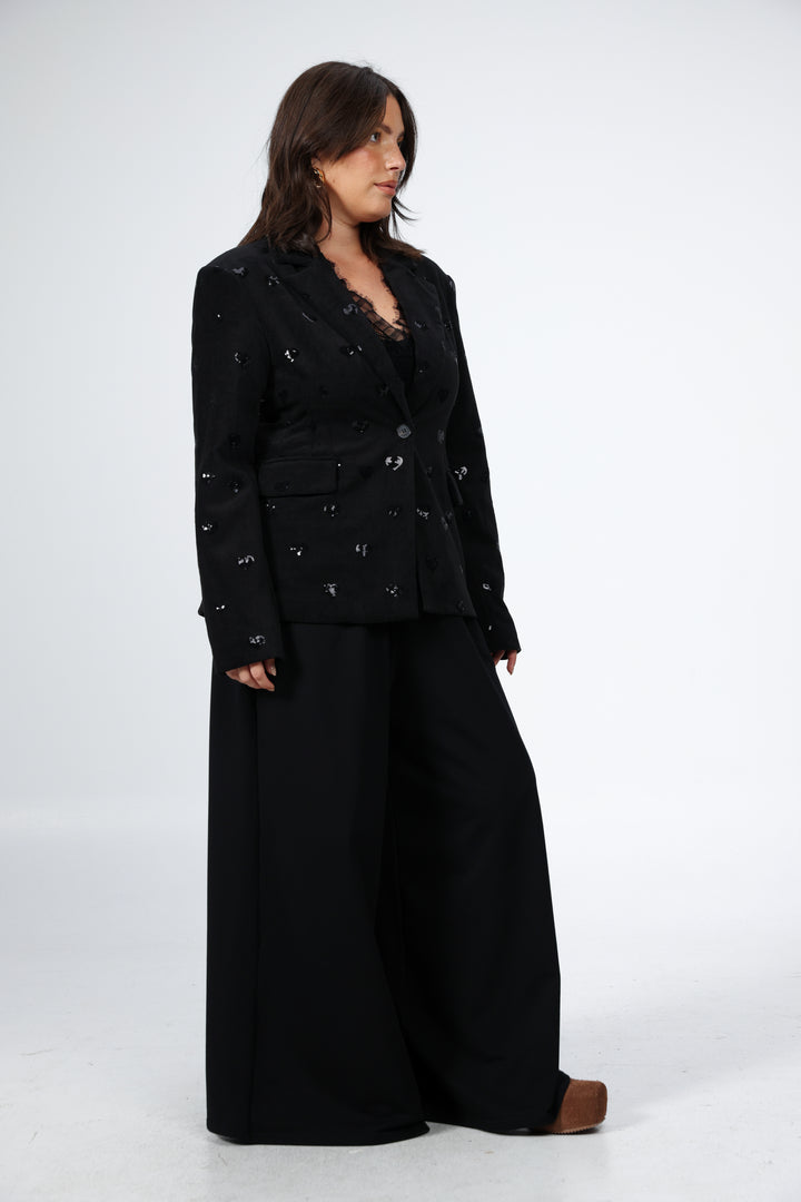 Affection Black Velvet Blazer