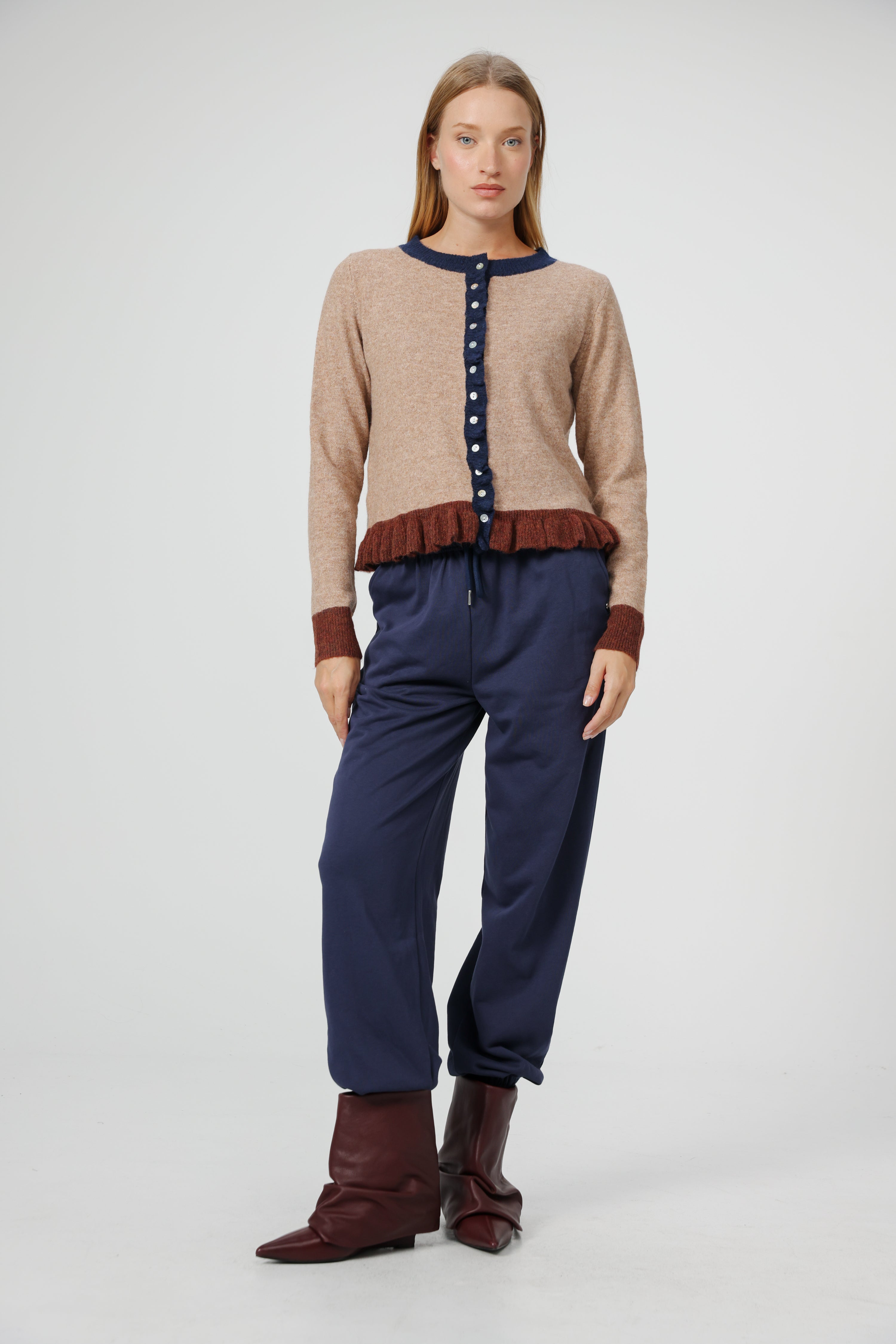 STONE  パープルニット Isaac Mizrahi MOCK NECK SWEATER