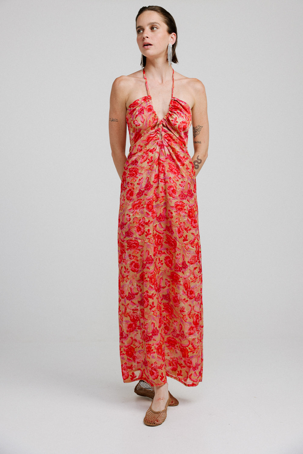 Parker Red Floral Dress