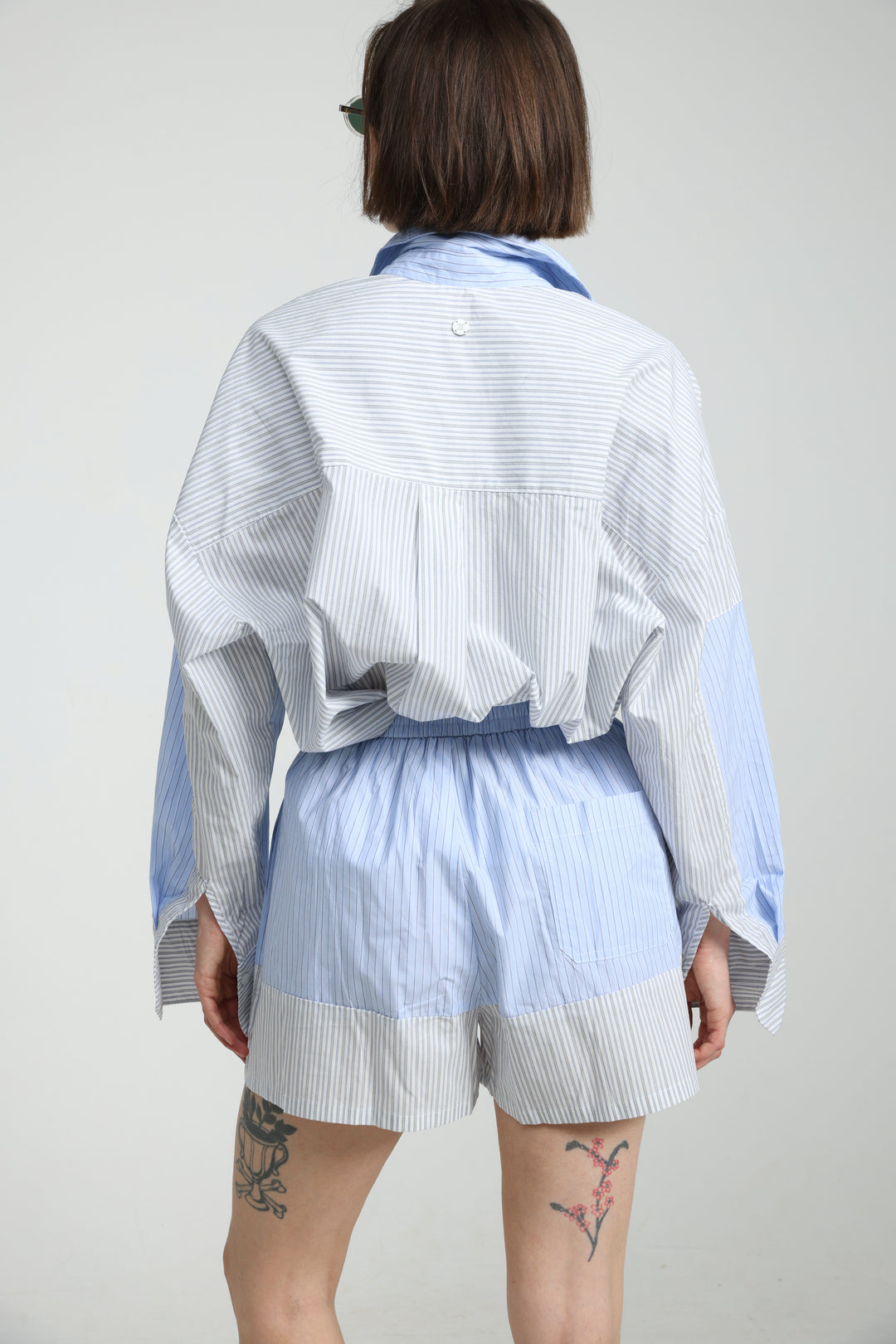 Mixed Stripe Light Blue Shorts