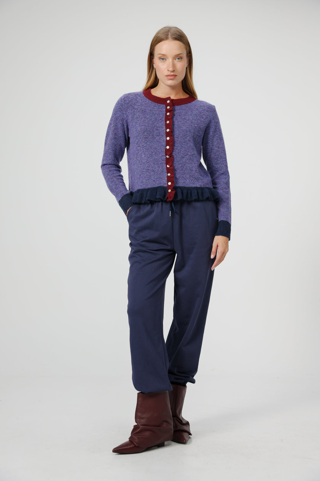 סוודר בצבע סגול לנשים Voice Purple Sweater