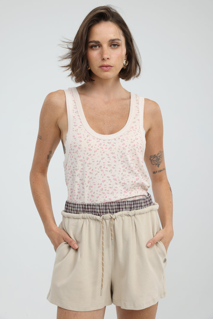 Tropic Cream Floral Tank