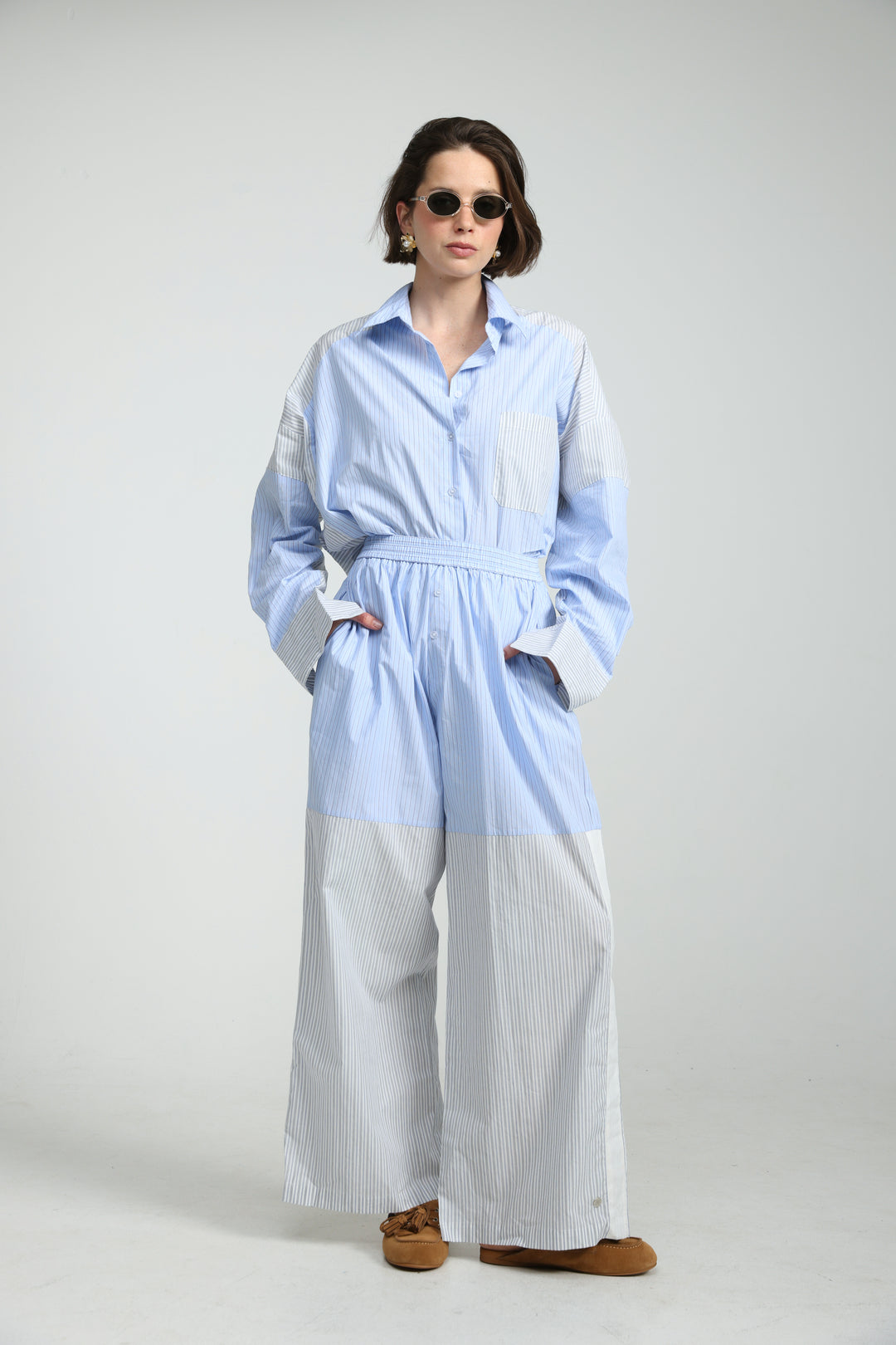 Mixed Stripe Light Blue Bottoms