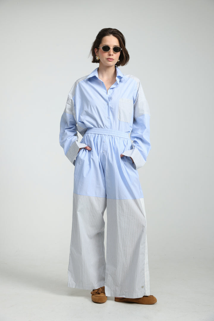 Mixed Stripe Light Blue Bottoms