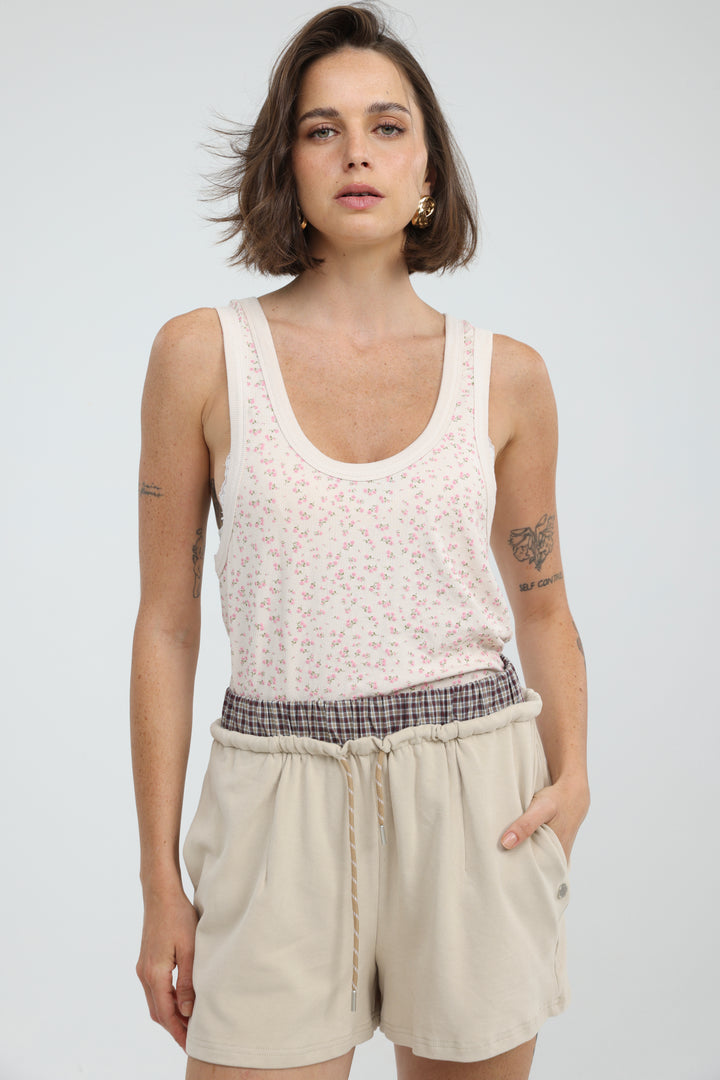 Tropic Cream Floral Tank