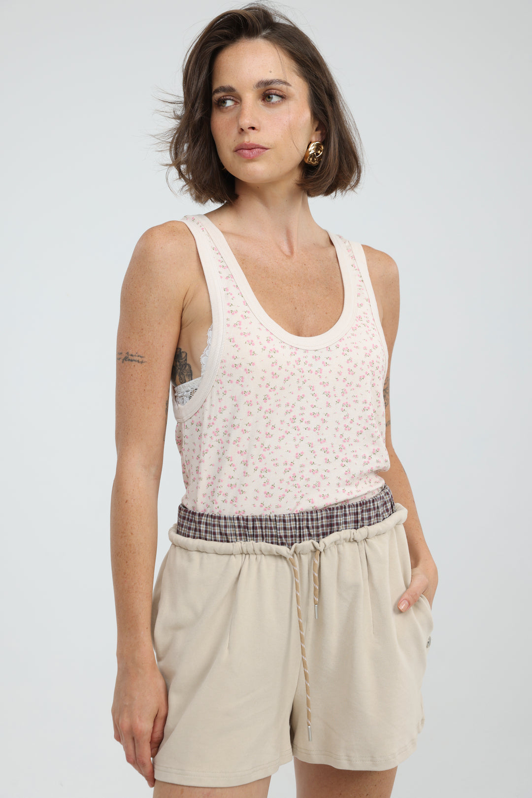 Tropic Cream Floral Tank