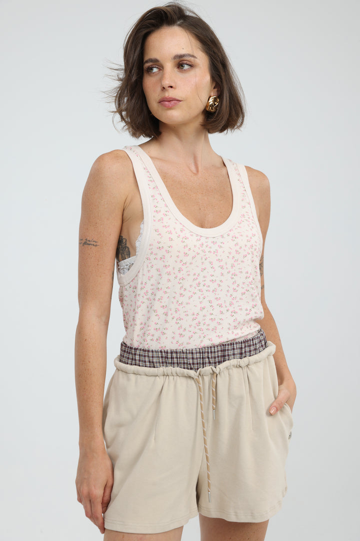 Tropic Cream Floral Tank