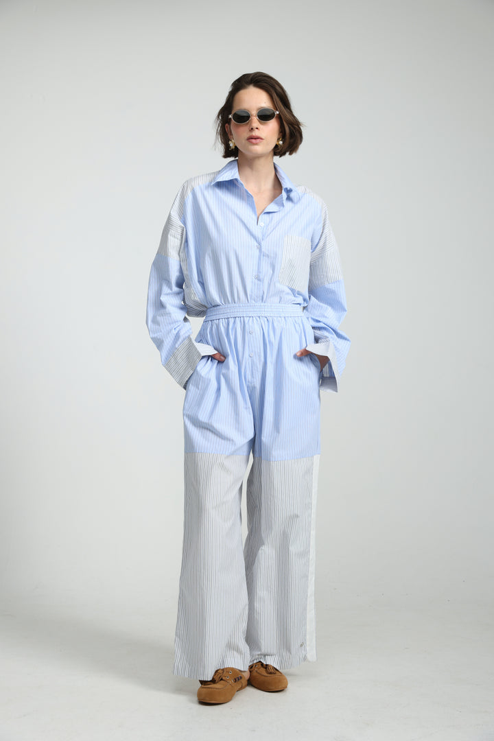 Mixed Stripe Light Blue Bottoms