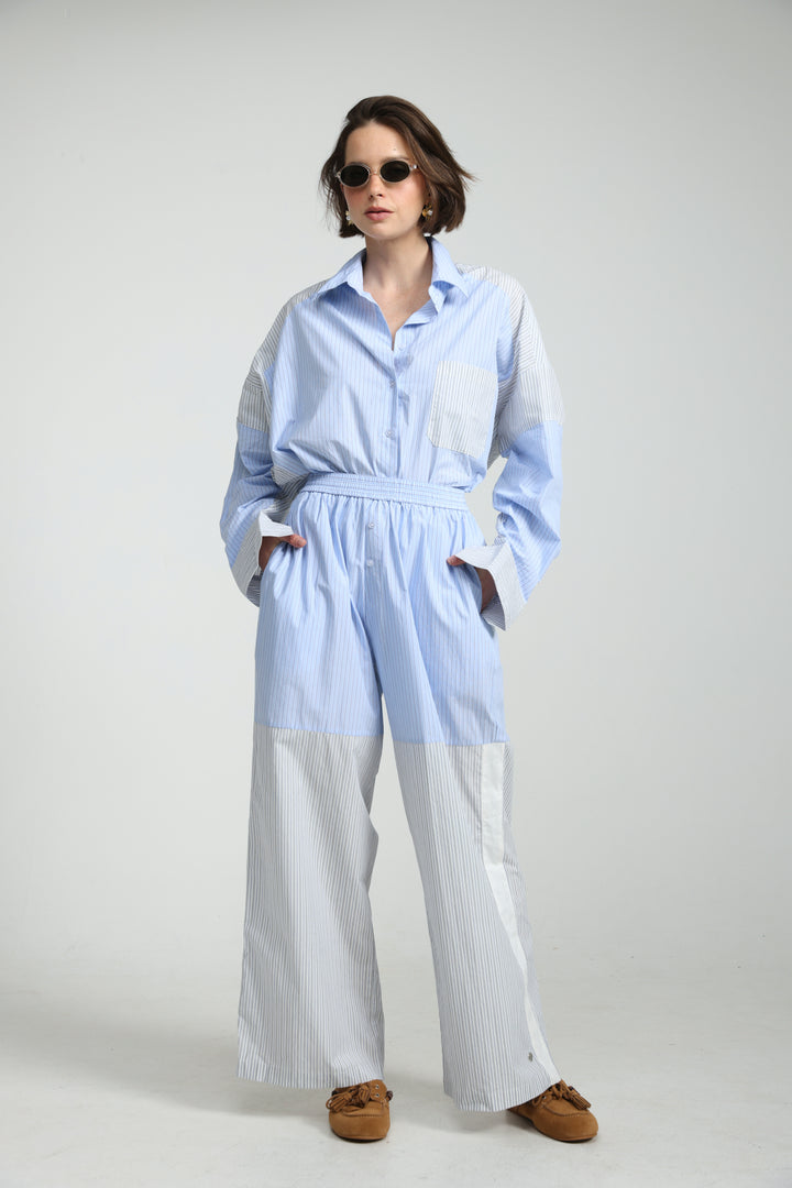 Mixed Stripe Light Blue Bottoms