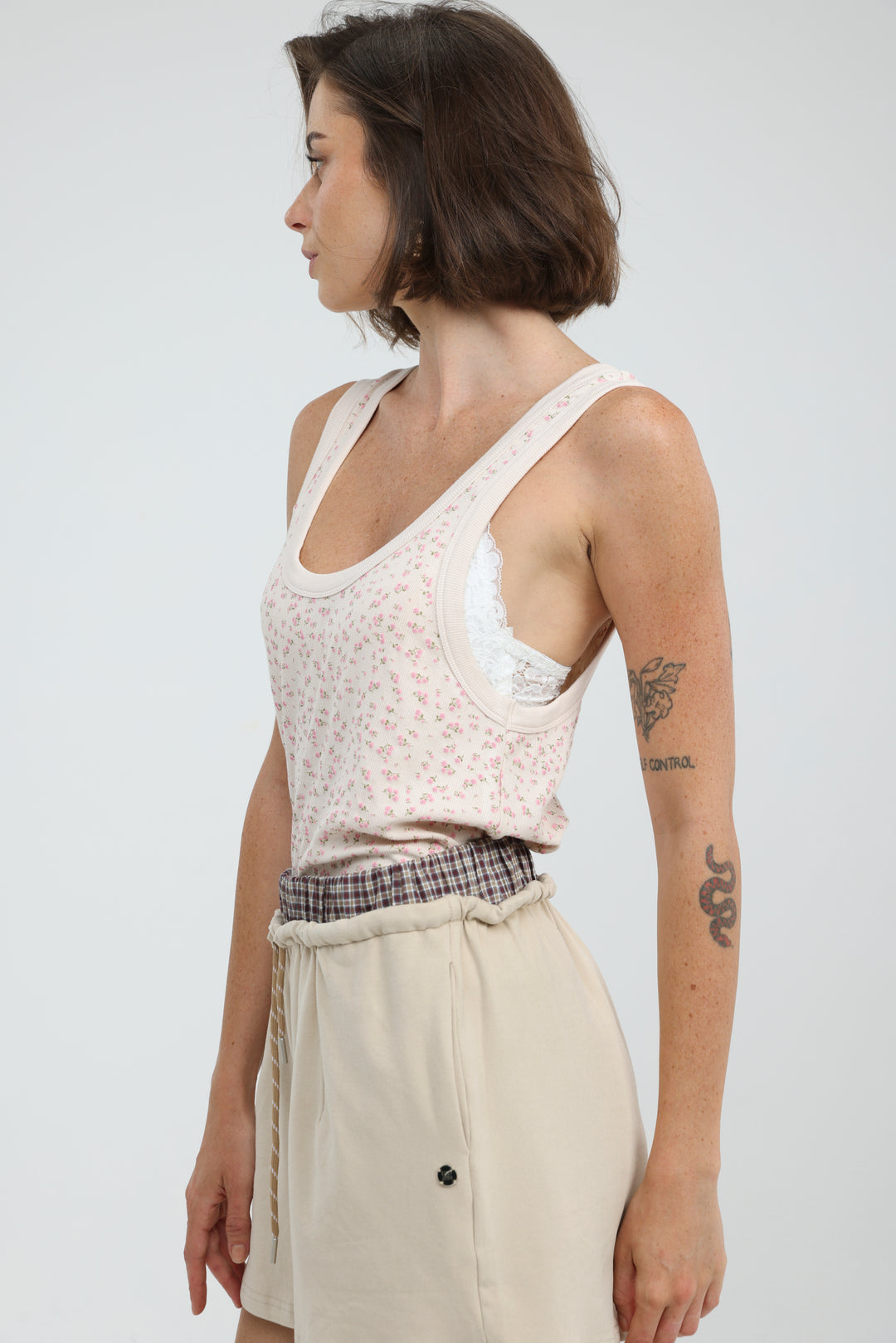 Tropic Cream Floral Tank