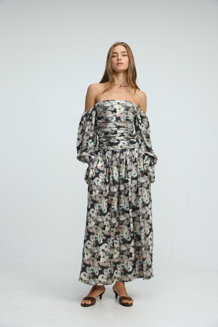 Merveille Grey Floral Dress