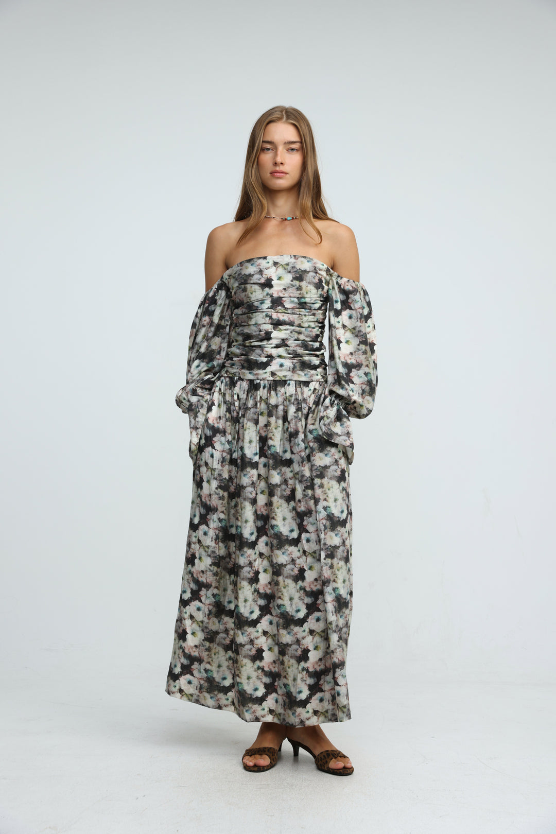 Merveille Grey Floral Dress