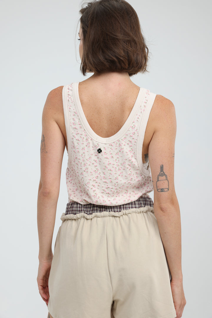Tropic Cream Floral Tank
