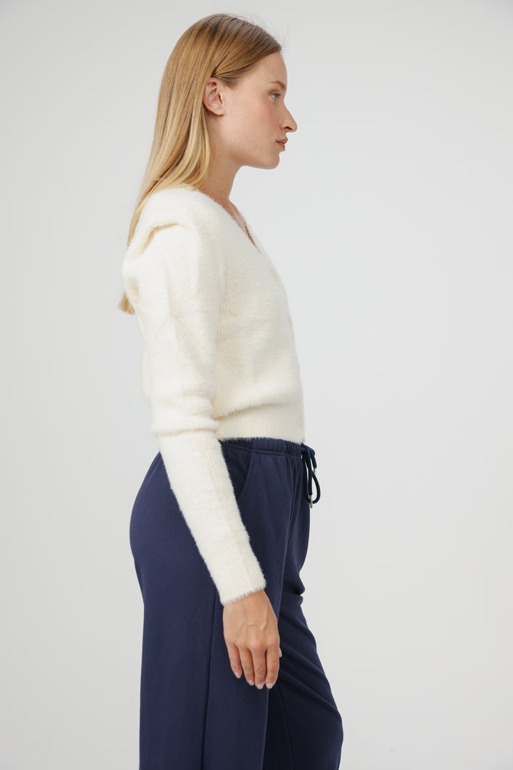 Belong Cream Padded Sweater