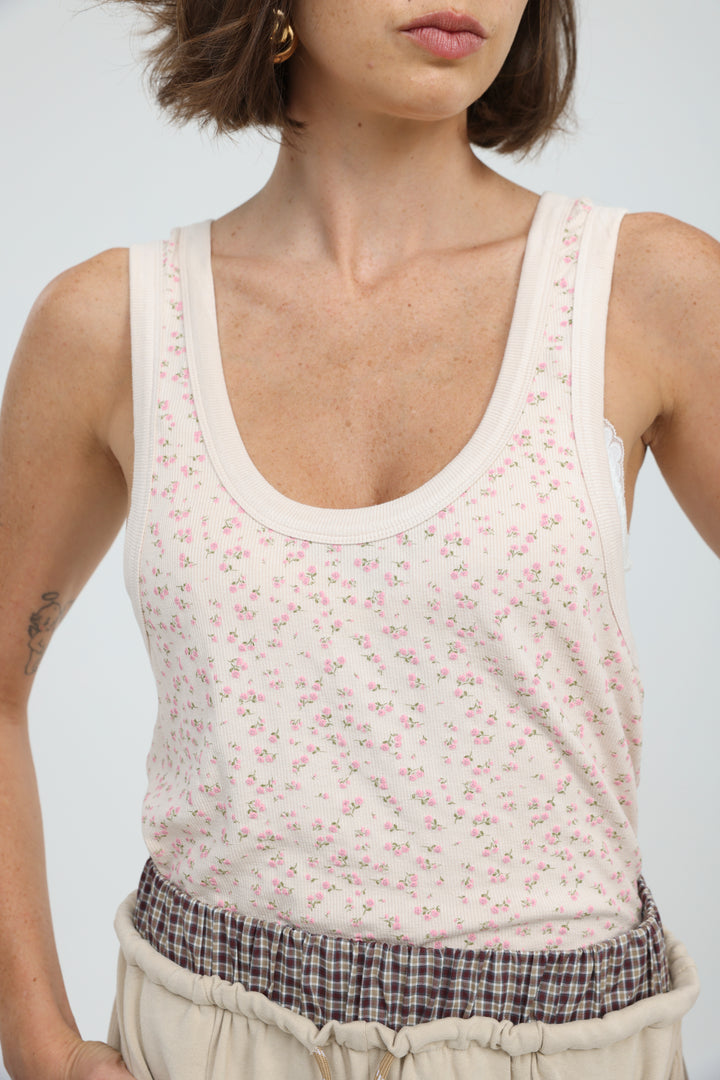 Tropic Cream Floral Tank