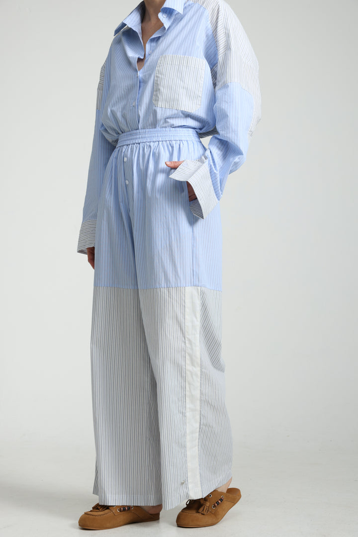 Mixed Stripe Light Blue Bottoms