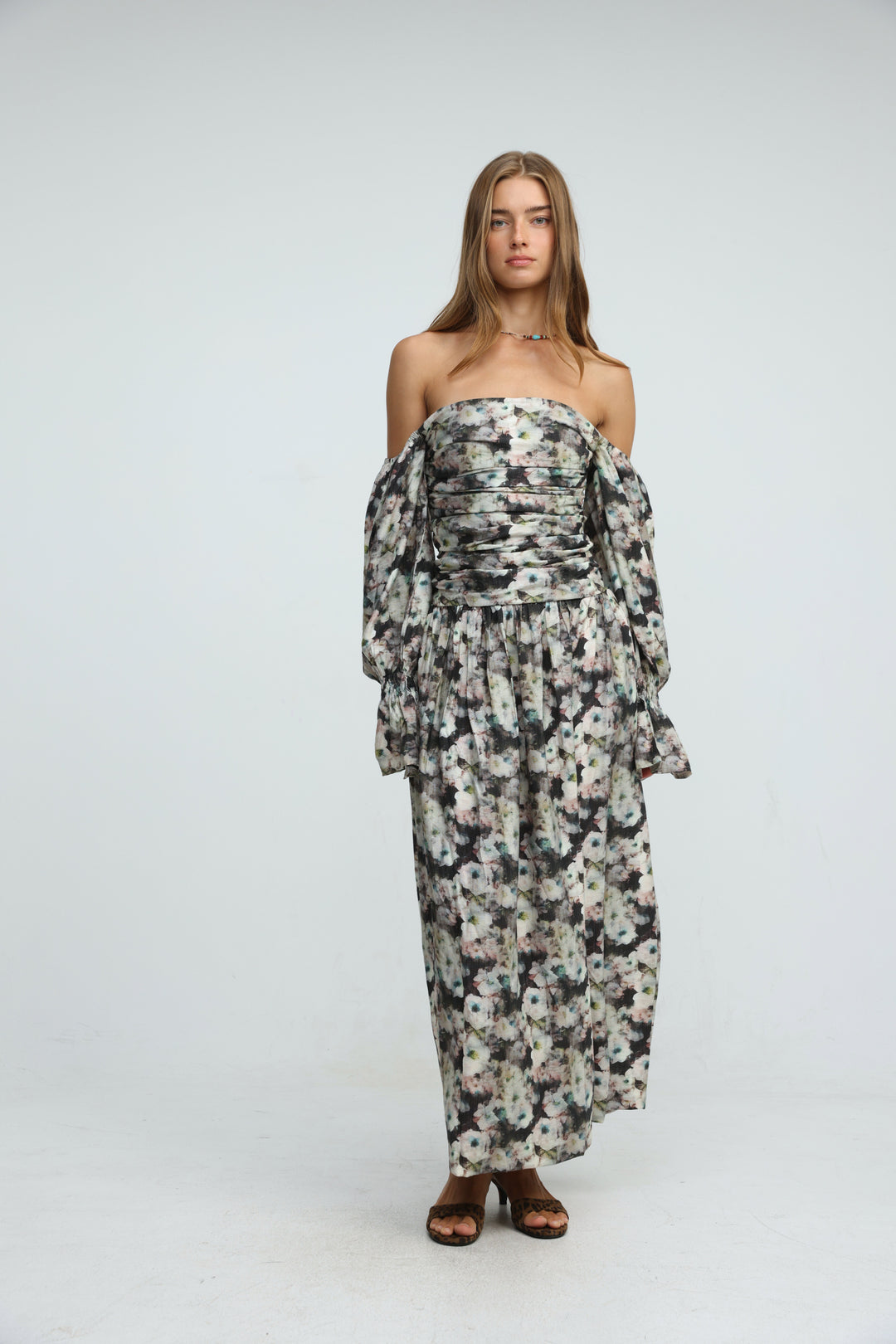 Merveille Grey Floral Dress