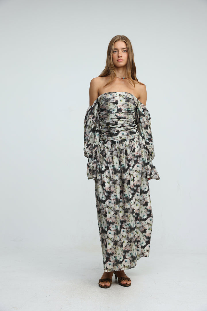 Merveille Grey Floral Dress