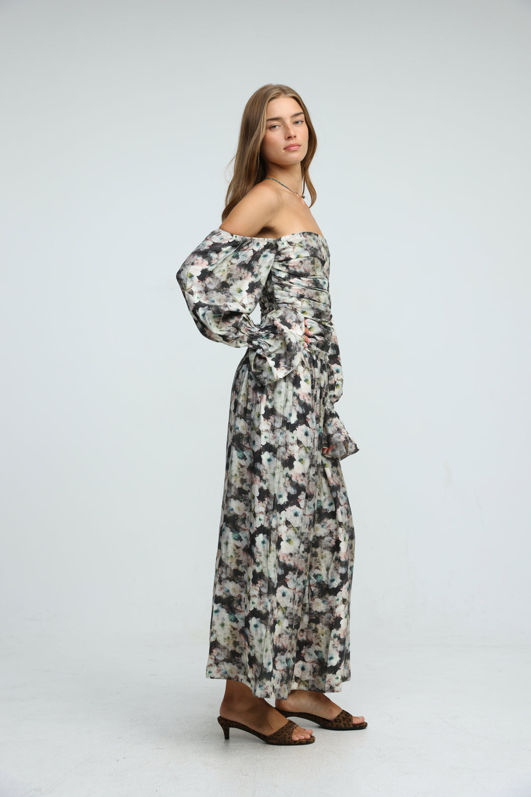 Merveille Grey Floral Dress