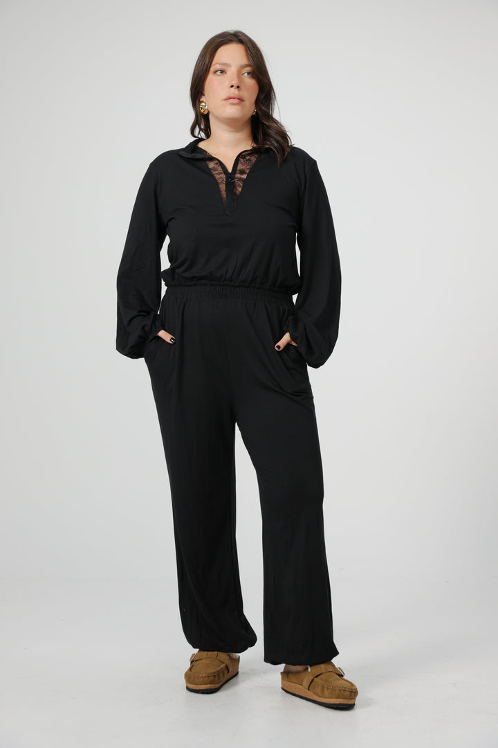Adamon Lace Black Jumpsuit