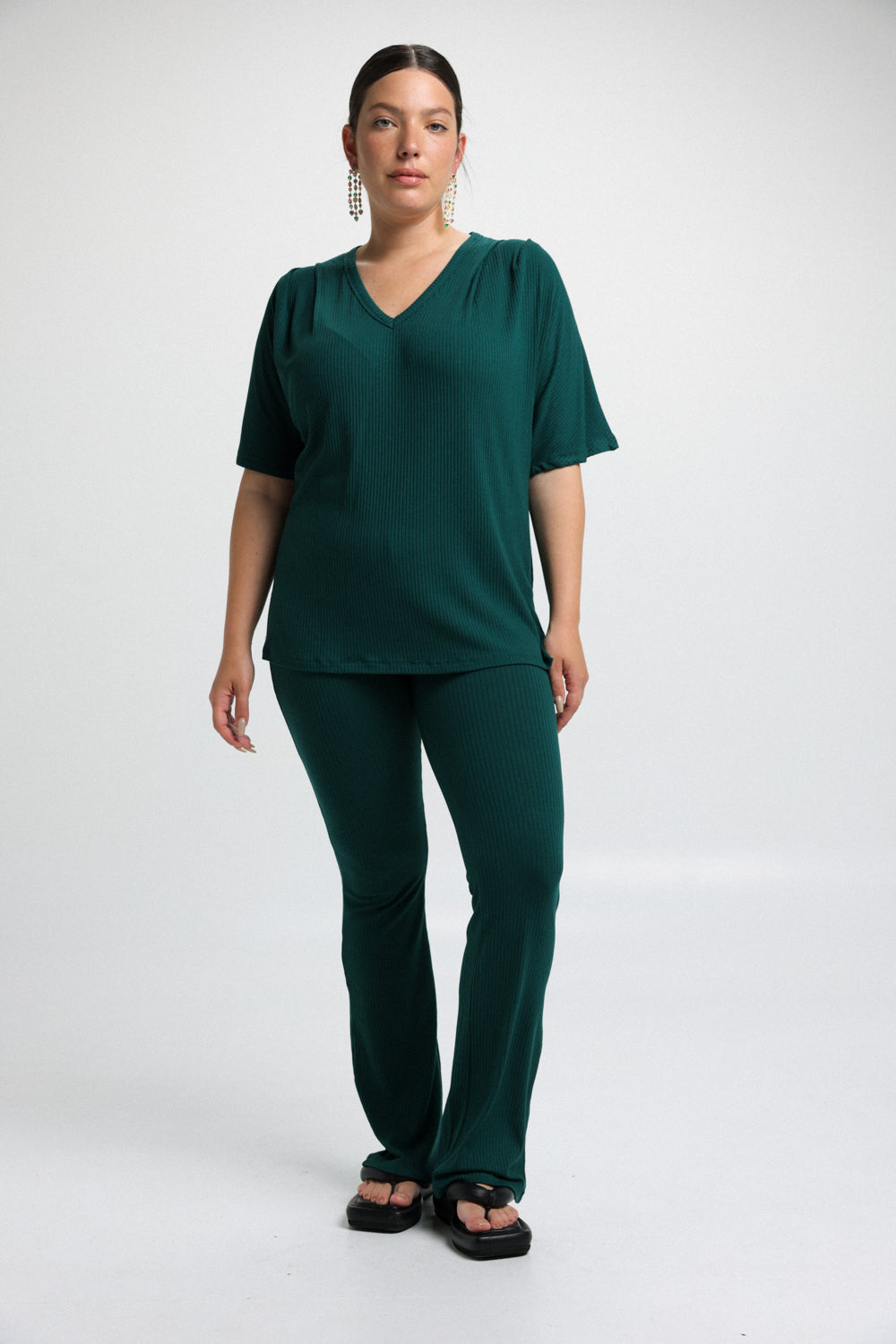 Rib Navy T-Shirt
