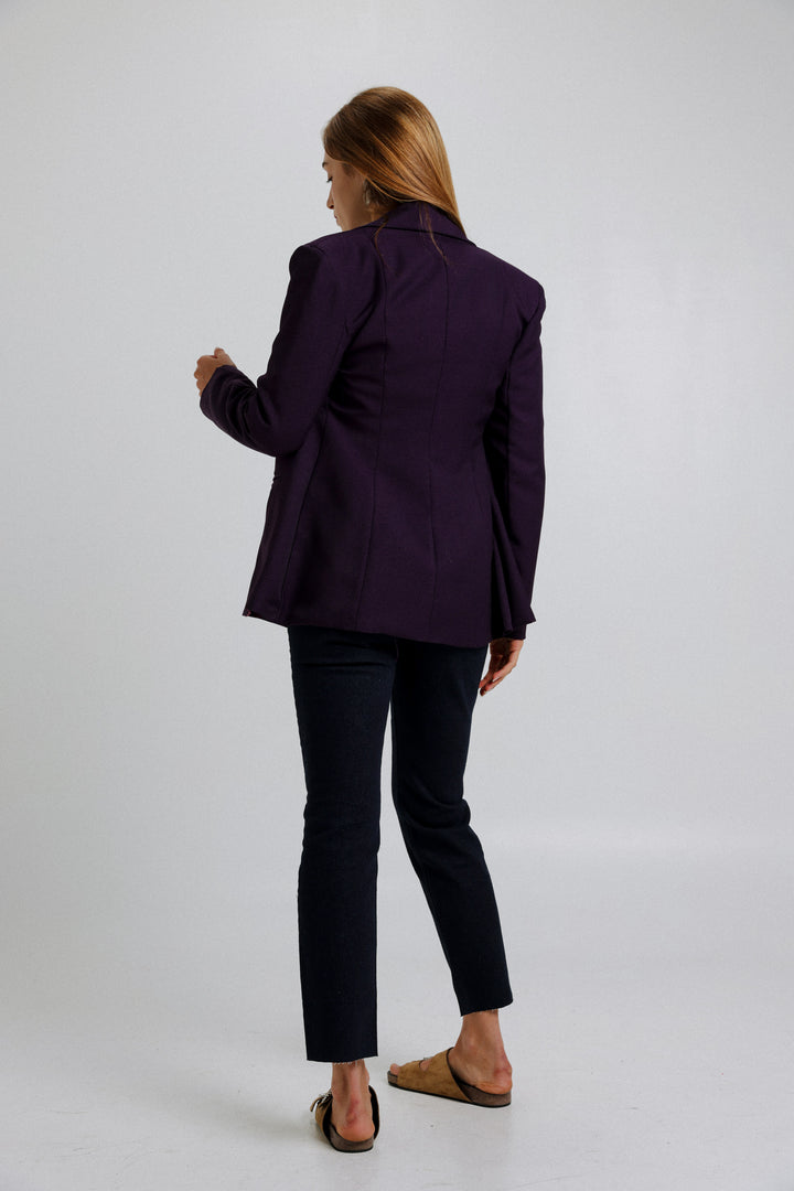 בלייזר סגול לנשים Slim Purple Blazer גב