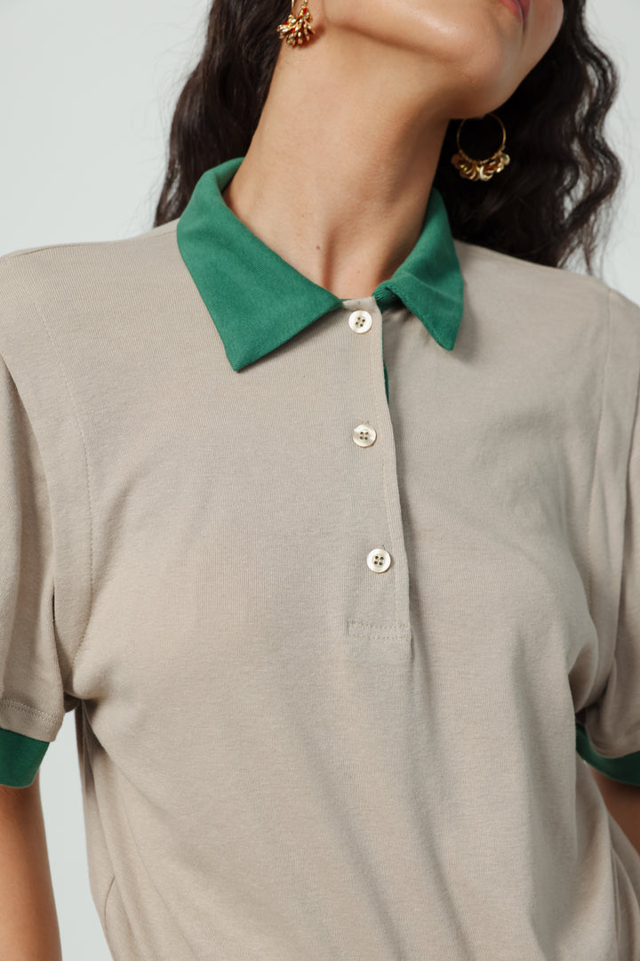 Simply Beige Mixed Polo