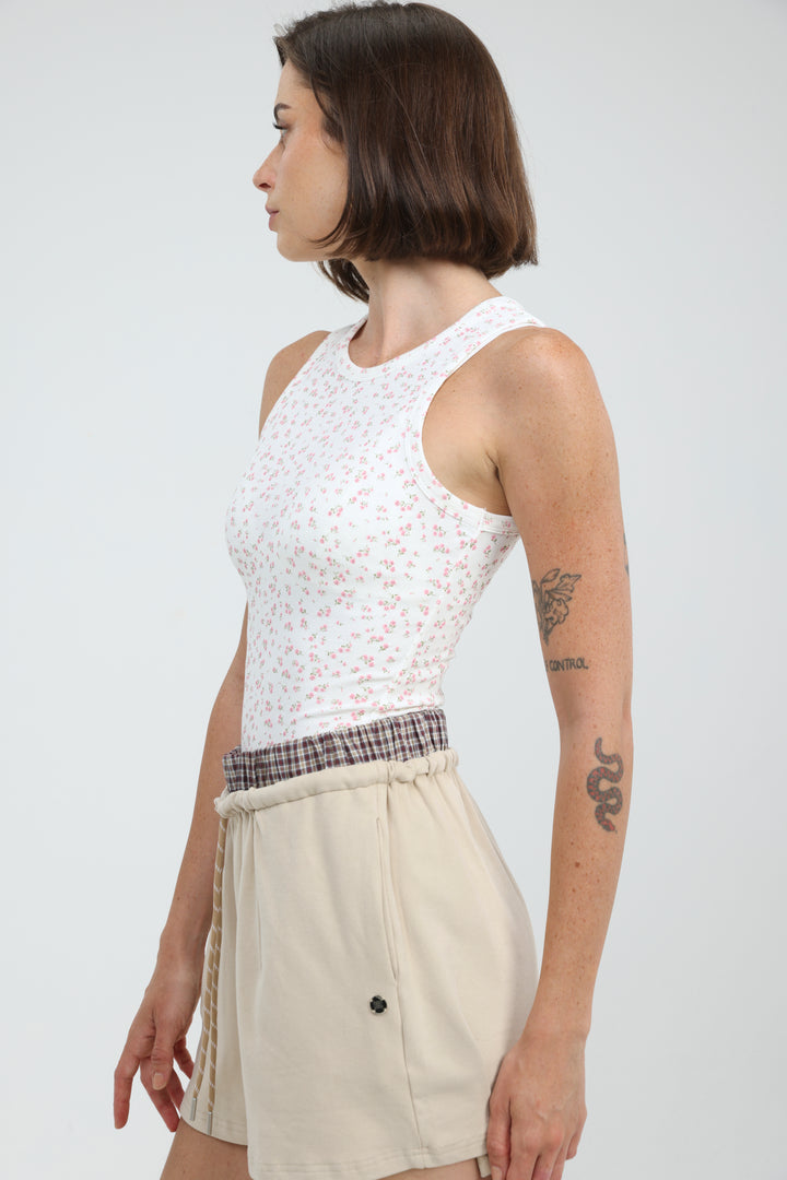 GoldenHour White Floral Tank