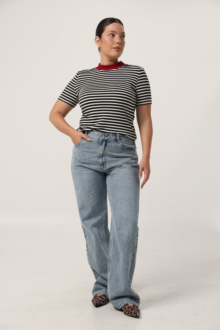 Rebasically Black Stripes T-Shirt