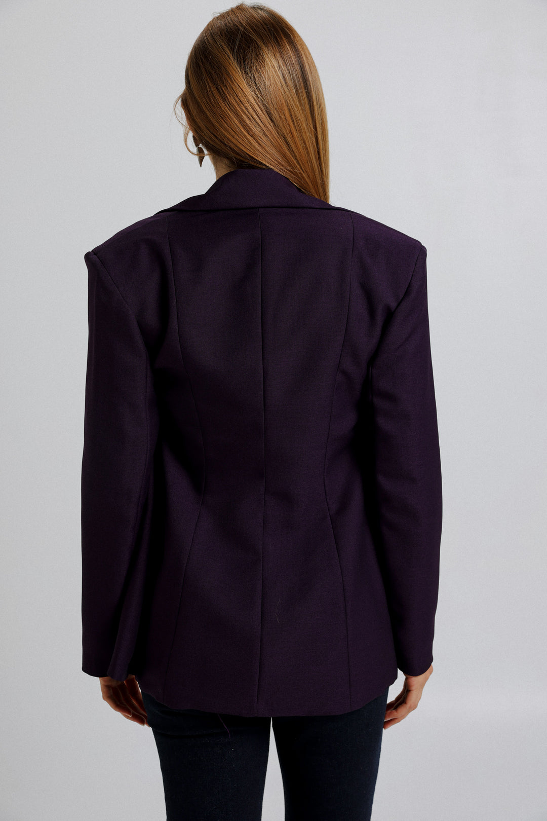  Slim Purple Blazer מעיל בלייזר דק בצבע סגול גב
