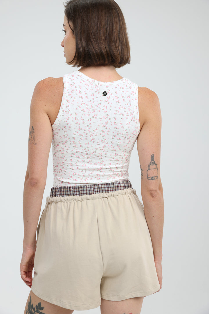 GoldenHour White Floral Tank