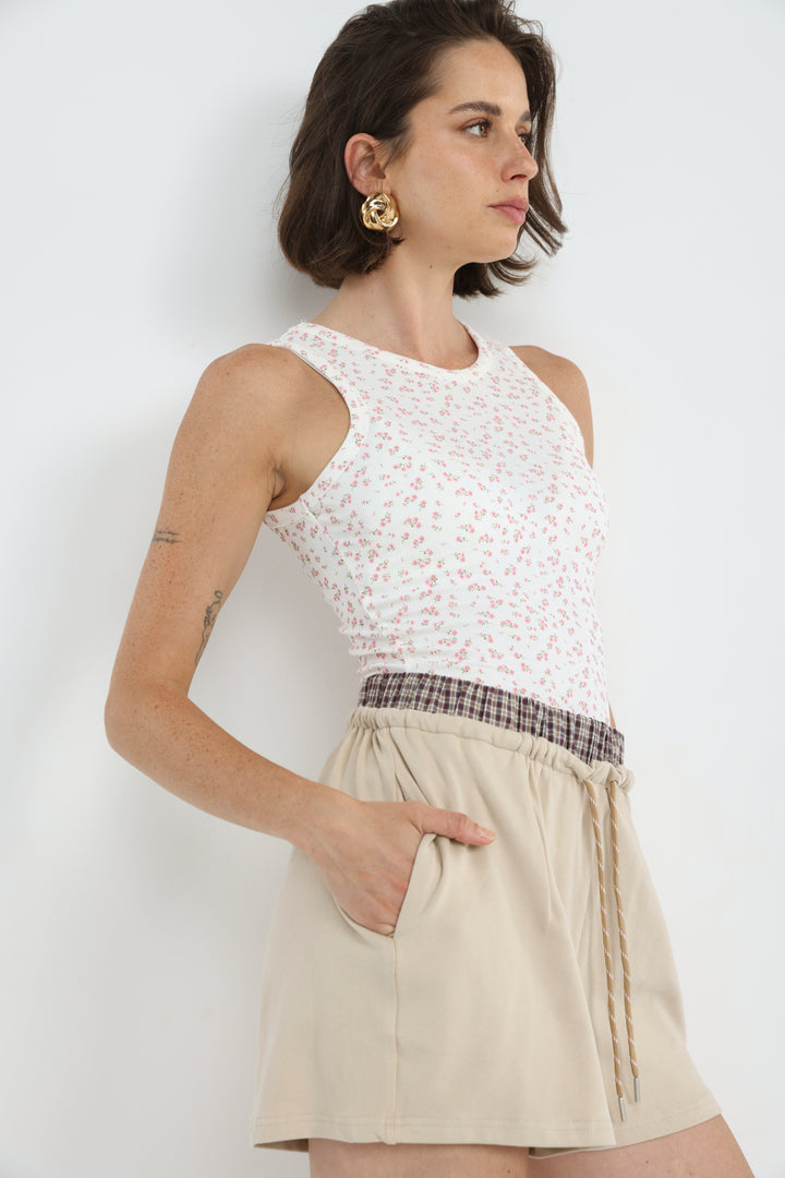 GoldenHour White Floral Tank