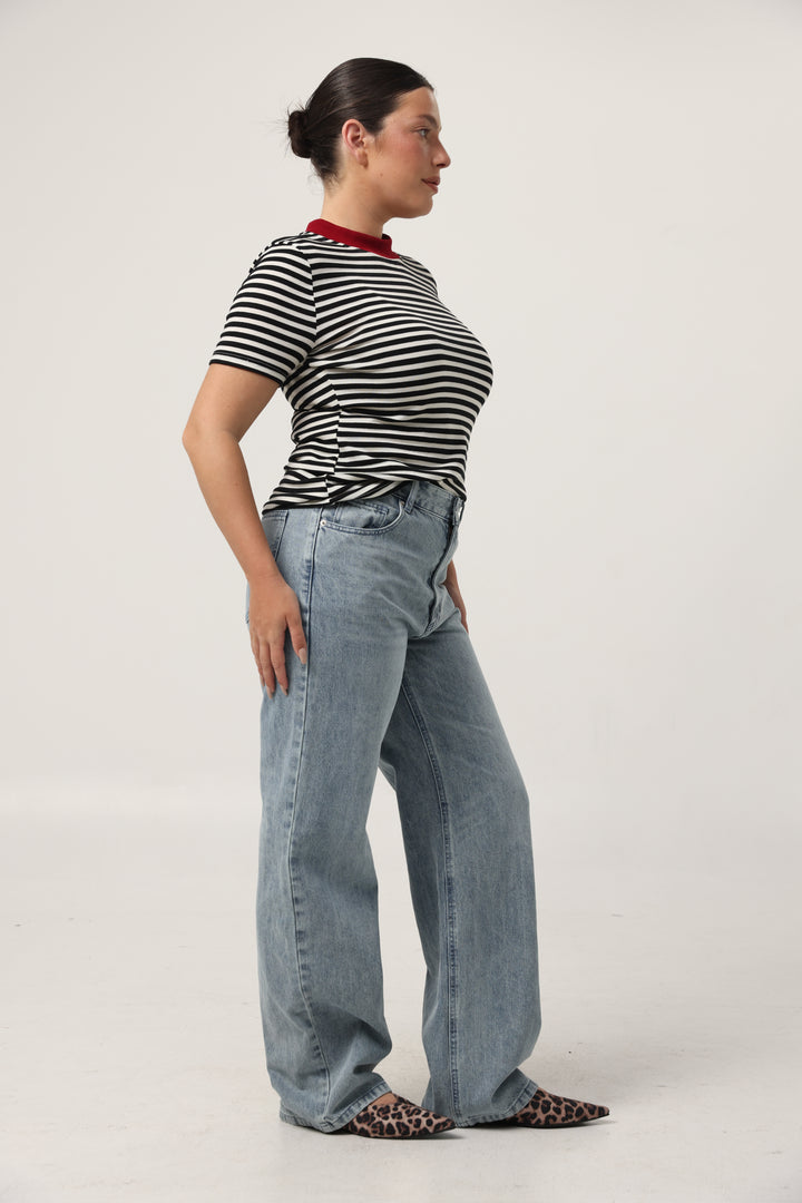 Rebasically Black Stripes T-Shirt