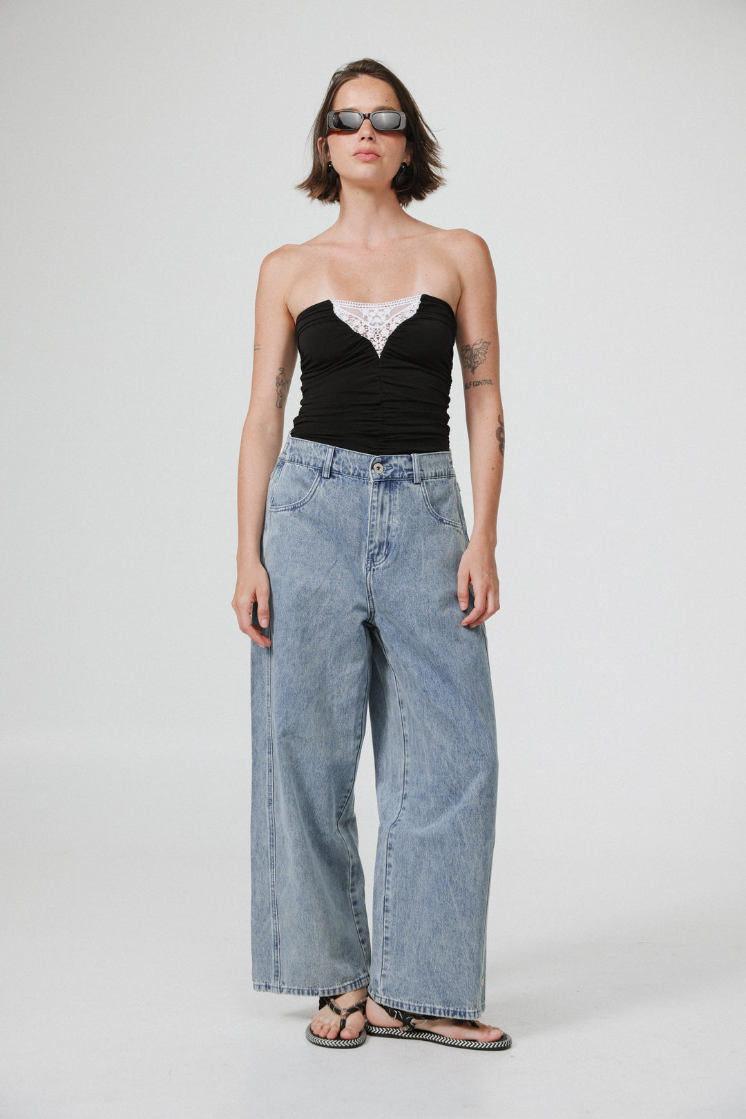 Livi Black&White Strapless Top