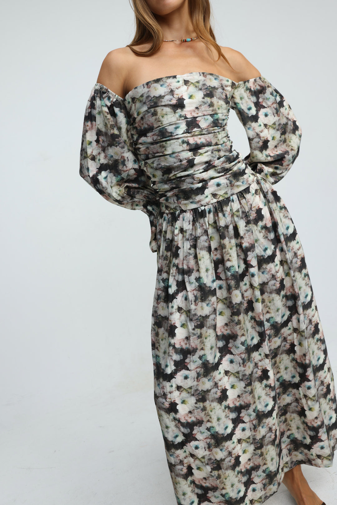 Merveille Grey Floral Dress
