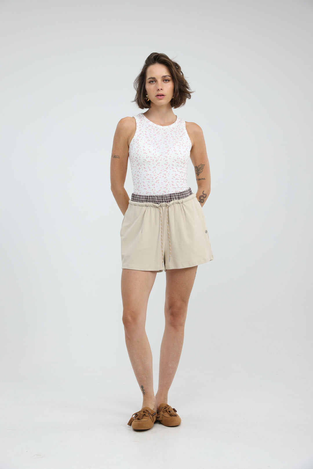 GoldenHour White Floral Tank