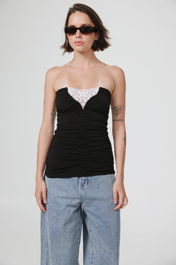 Livi Black&White Strapless Top