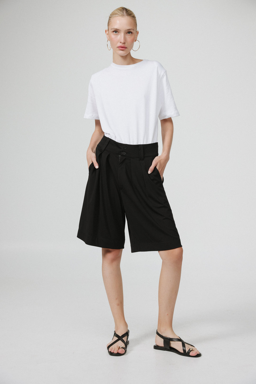 Keyboard Black Bermuda Shorts