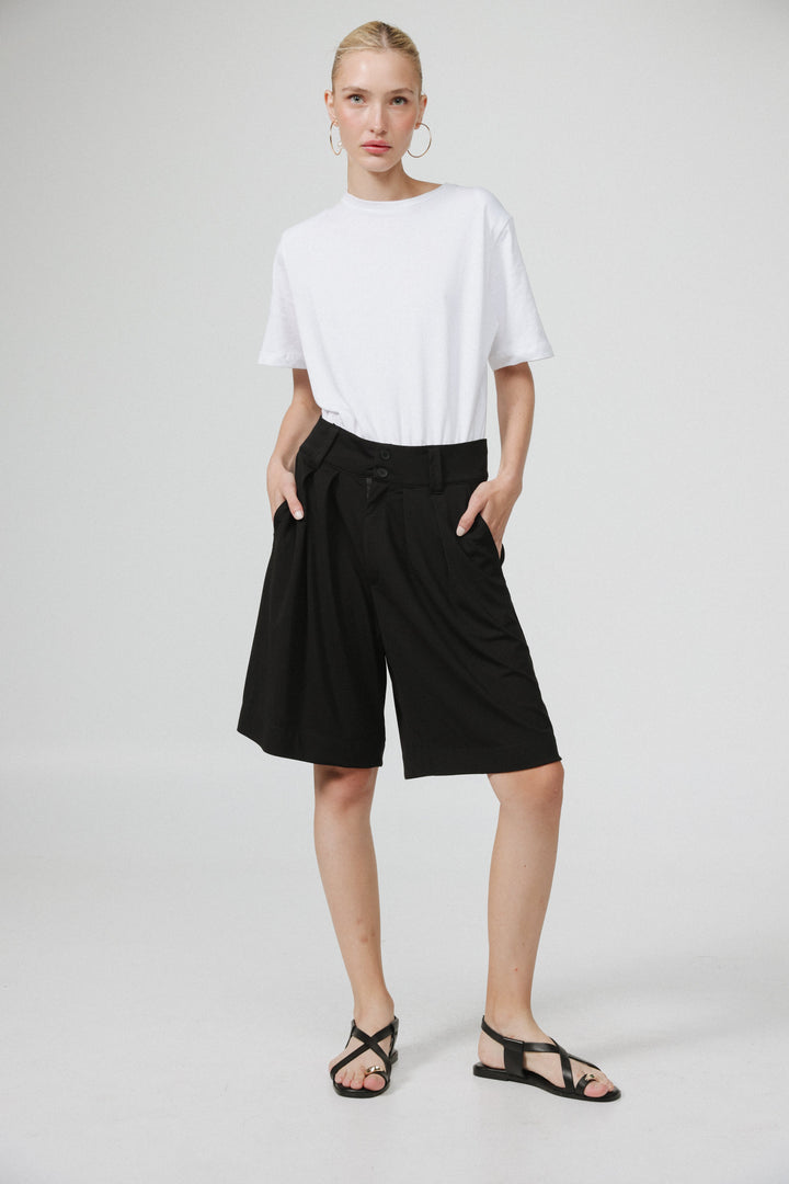 Keyboard Black Bermuda Shorts