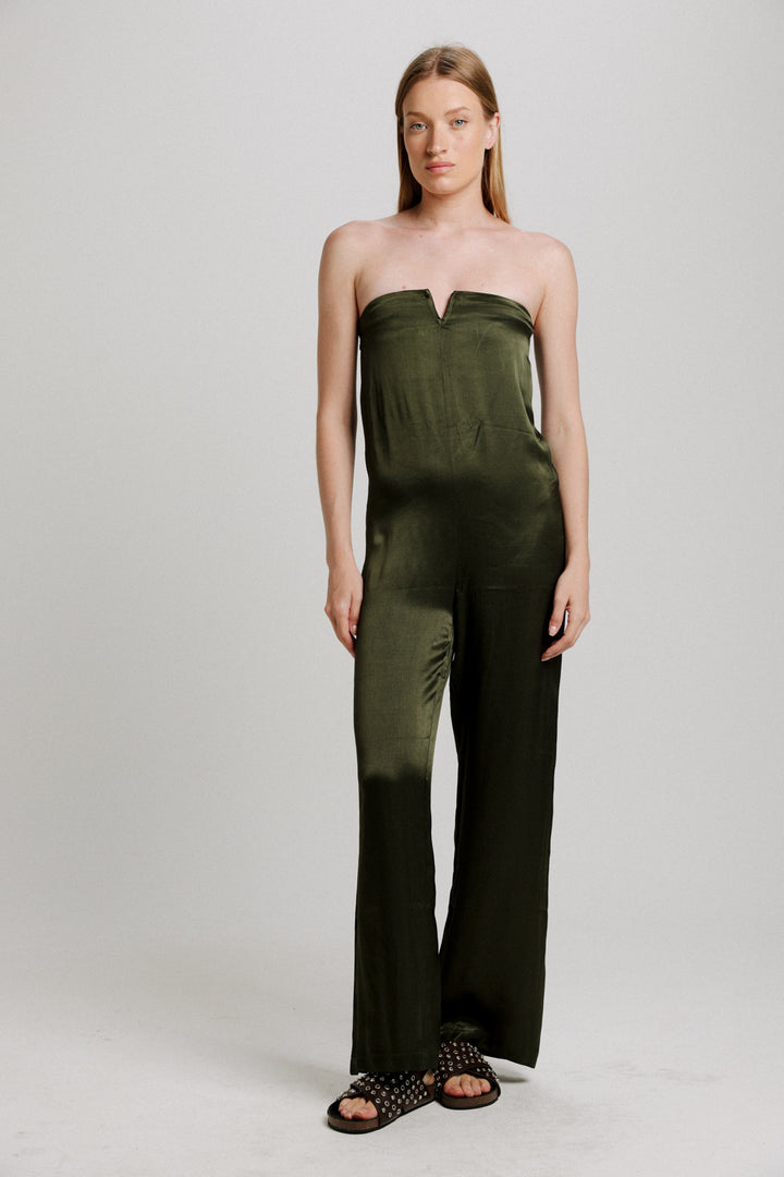 Fantasy Dark Green Viscose Jumpsuit