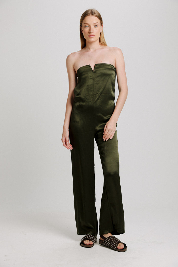 Fantasy Dark Green Viscose Jumpsuit