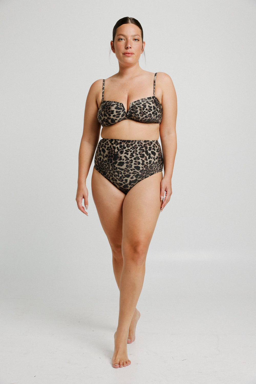 Aniston Sparkly Leopard Bikini Top