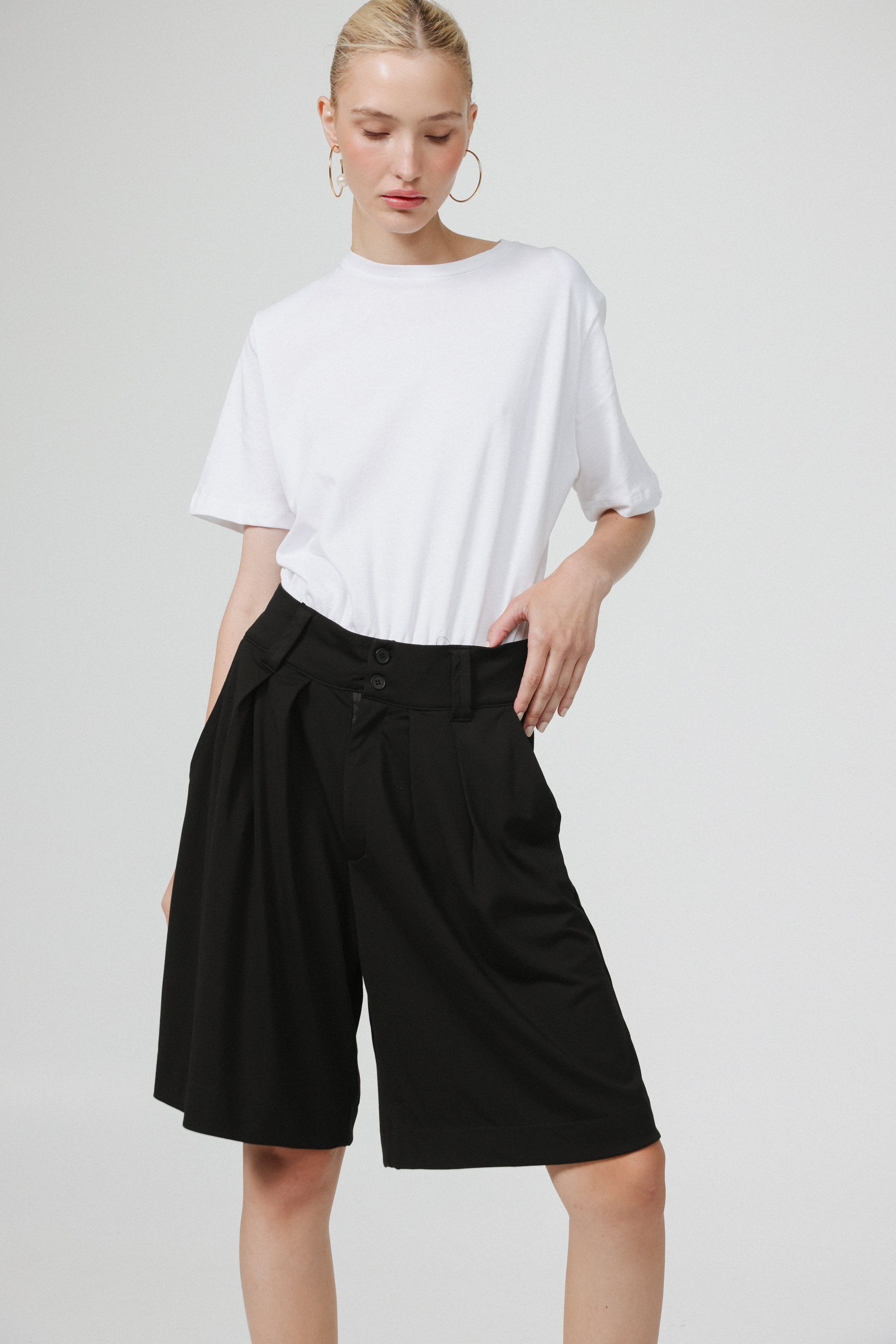 anonnmama♡ black brown Keyboard Black Bermuda Shorts – SEESTARZ